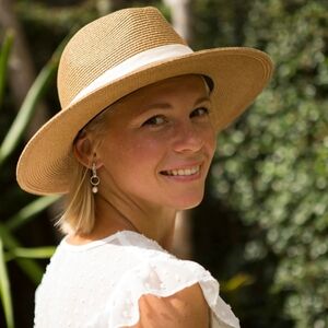 FURTALK UPF80 Wide Brim Fedora Straw Panama Hat